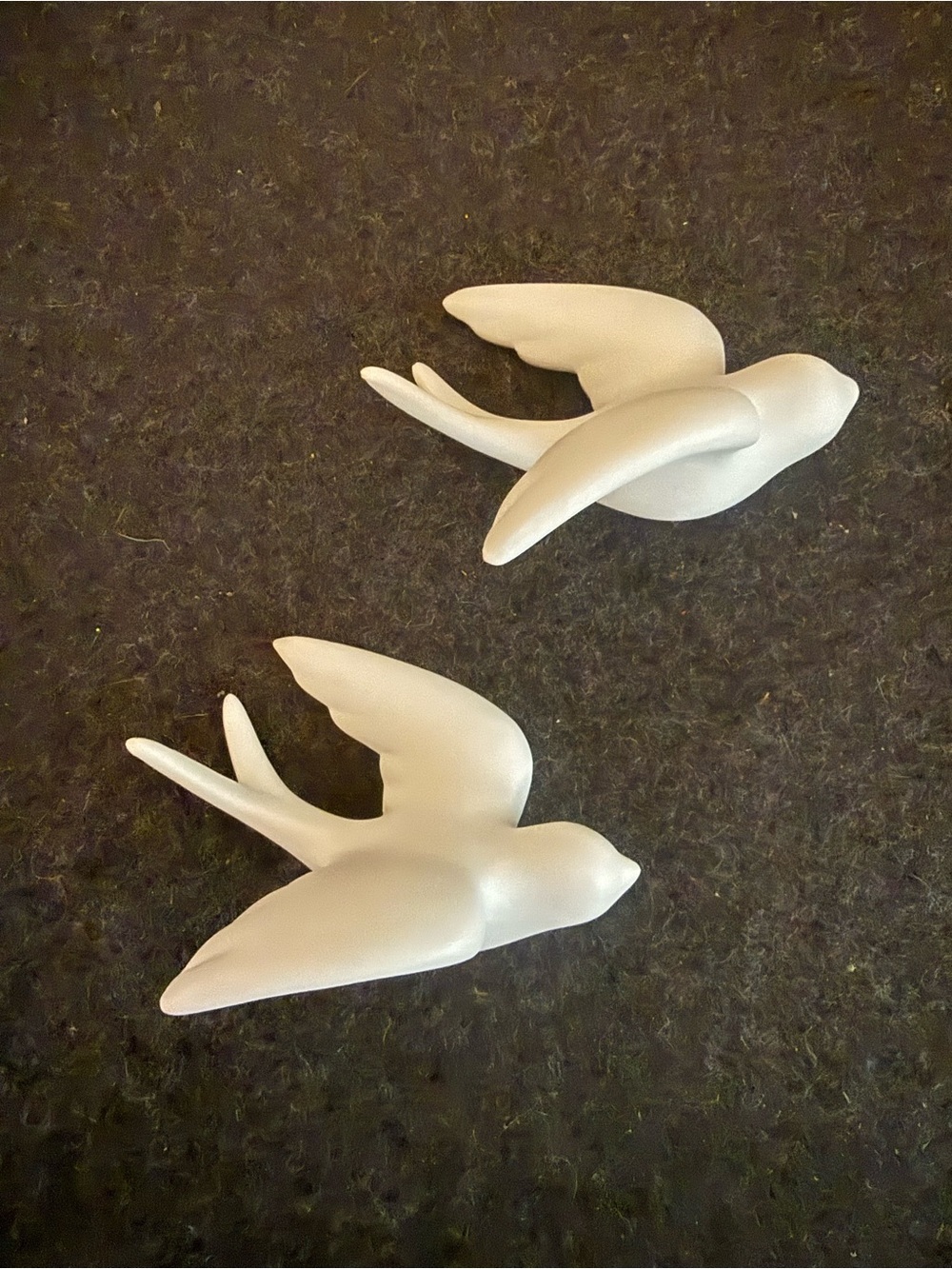Ceramic Flying Bird Wall Decor Set in Matte White
